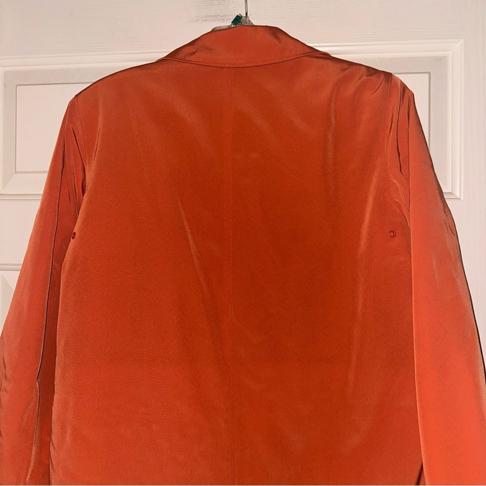 Esprit Terracotta Orange Y2K Outerwear Lined Trench Coat Jacket Retro Sz Medium - Picture 8 of 13